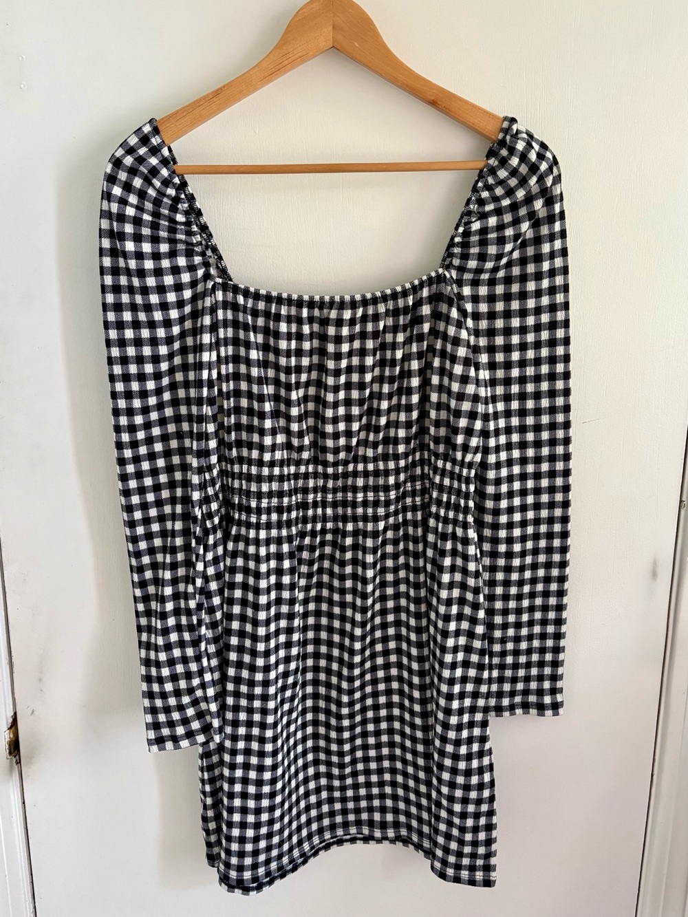 Divided by H&M Black and White Gingham Long Sleeve Dress